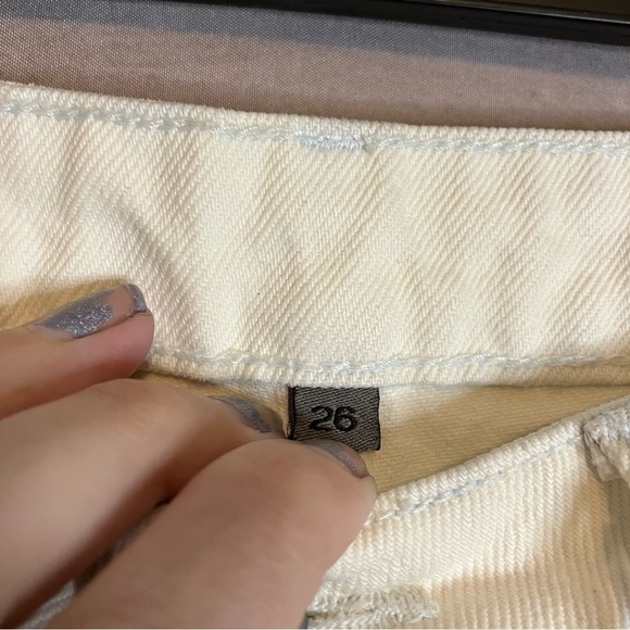 Lf Carmar White High Waisted Hermia Loose Straight Crop Lace Up Front Jeans - Picture 14 of 15